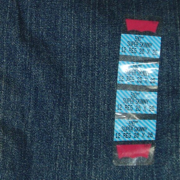 Boys Blue Jeans Super Skinny Fit Levis 510 Youth Pants 12 Regulars 26 x 26 1/2 - Picture 8 of 10